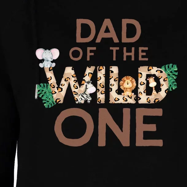 Dad Of The Wild One Animal Safari 1st Birthday Theme Family Womens Funnel Neck Pullover Hood