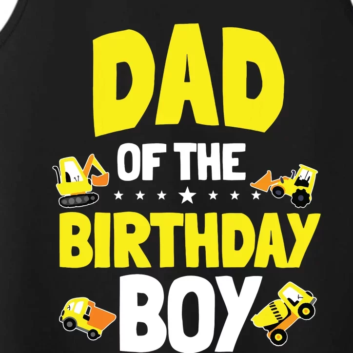 Dad Of The Birthday Boy Construction Worker Bday Party Performance Tank