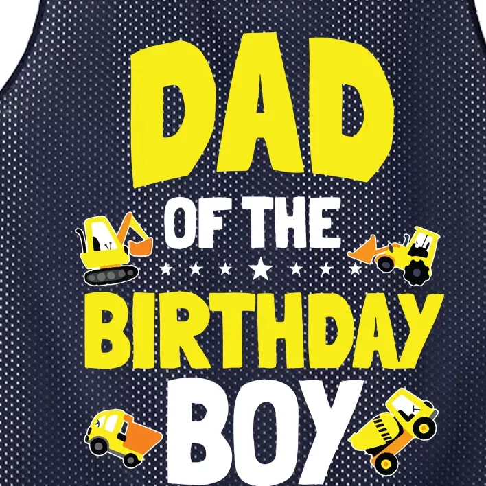 Dad Of The Birthday Boy Construction Worker Bday Party Mesh Reversible Basketball Jersey Tank