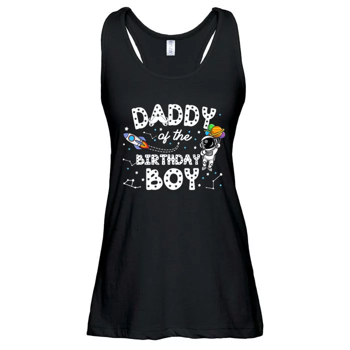 Dad of the Birthday Astronaut Boy Space Theme Birthday Gift Ladies Essential Flowy Tank