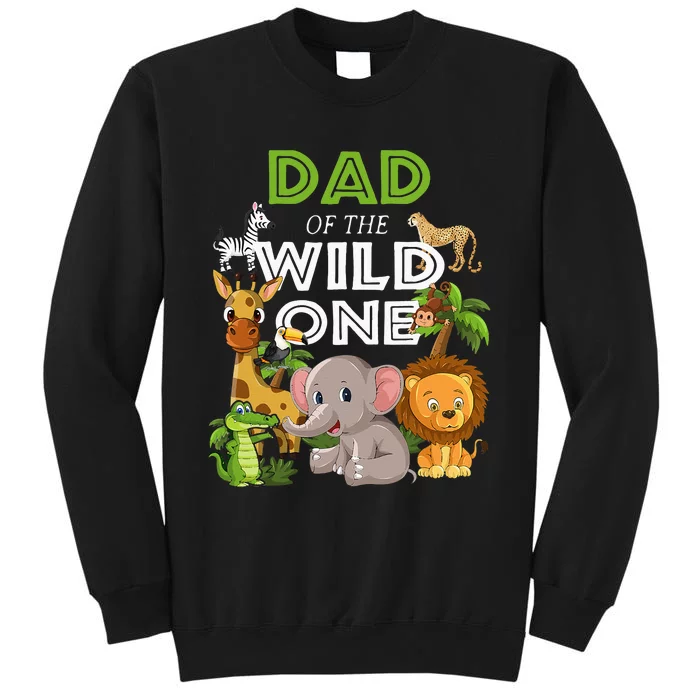 Dad Of The Wild One Zoo Birthday Safari Jungle Animal Sweatshirt