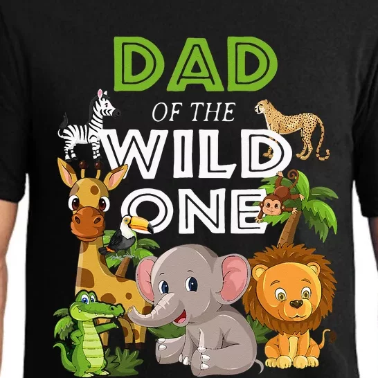 Dad Of The Wild One Zoo Birthday Safari Jungle Animal Pajama Set