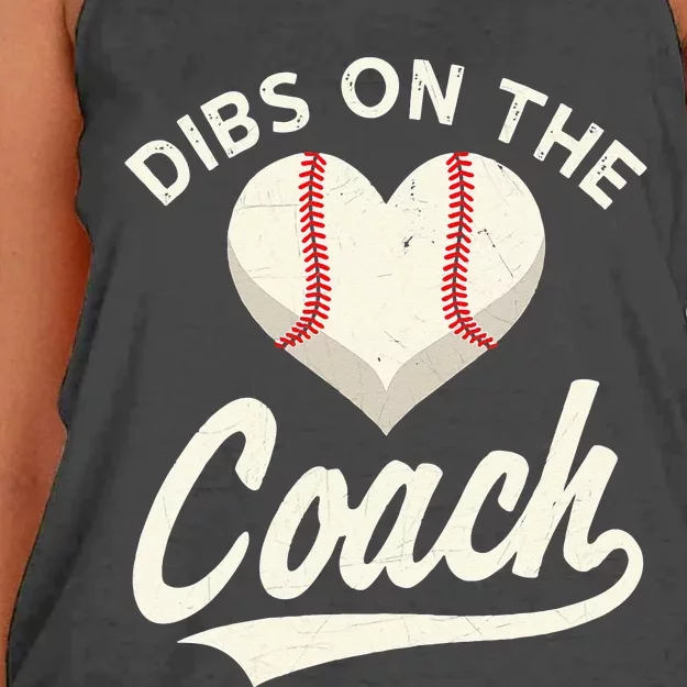 Dibs On The Coach Baseball Funny Baseball Coach Gifts Women's Knotted Racerback Tank