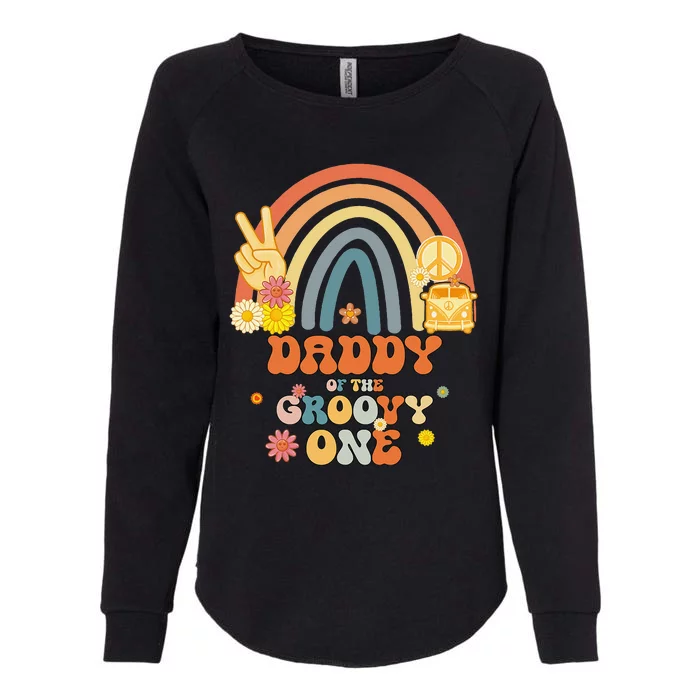 Daddy of the Groovy One Rainbow Boho Birthday Party Womens California Wash Sweatshirt