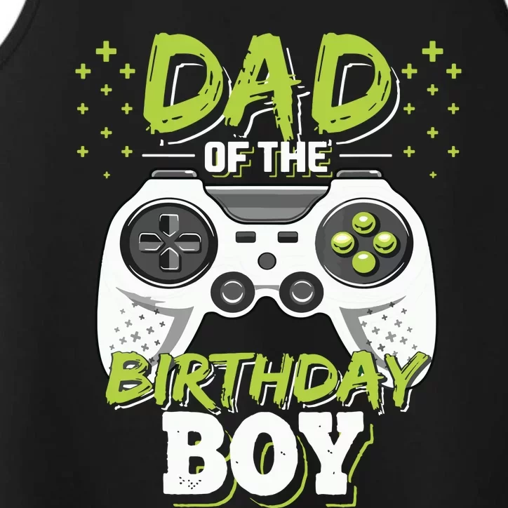 Dad Of The Birthday Boy Matching Video Gamer Birthday Party Performance Tank