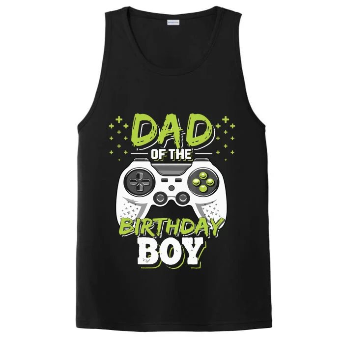 Dad Of The Birthday Boy Matching Video Gamer Birthday Party Performance Tank