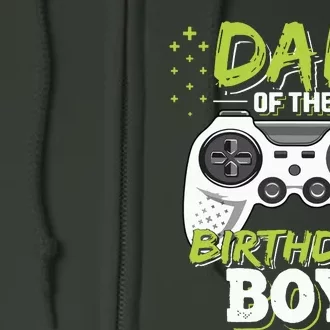 Dad Of The Birthday Boy Matching Video Gamer Birthday Party Full Zip Hoodie