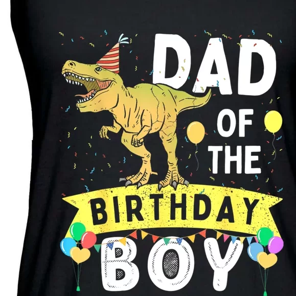 Dad Of The Birthday T Rex Family Matching Dinosaur Ladies Essential Flowy Tank