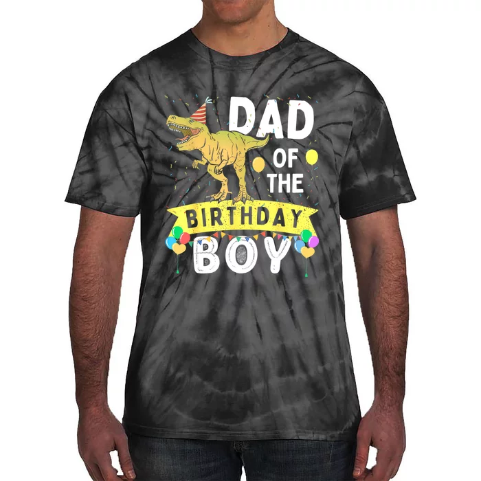 Dad Of The Birthday T Rex Family Matching Dinosaur Tie-Dye T-Shirt