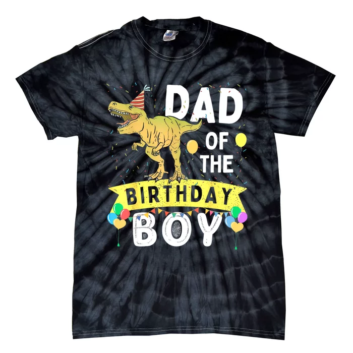 Dad Of The Birthday T Rex Family Matching Dinosaur Tie-Dye T-Shirt