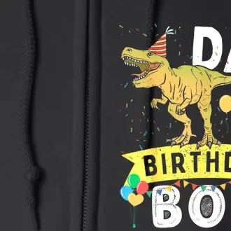 Dad Of The Birthday T Rex Family Matching Dinosaur Full Zip Hoodie