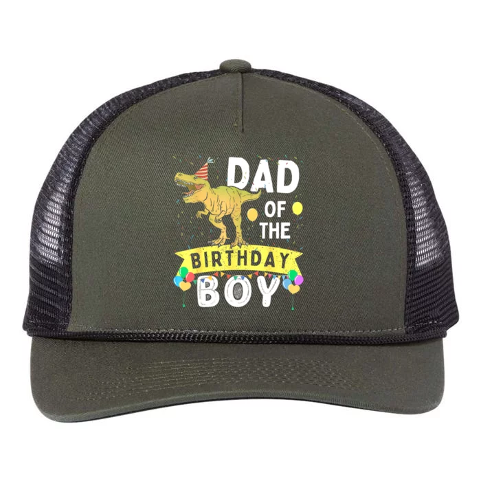 Dad Of The Birthday T Rex Family Matching Dinosaur Retro Rope Trucker Hat Cap