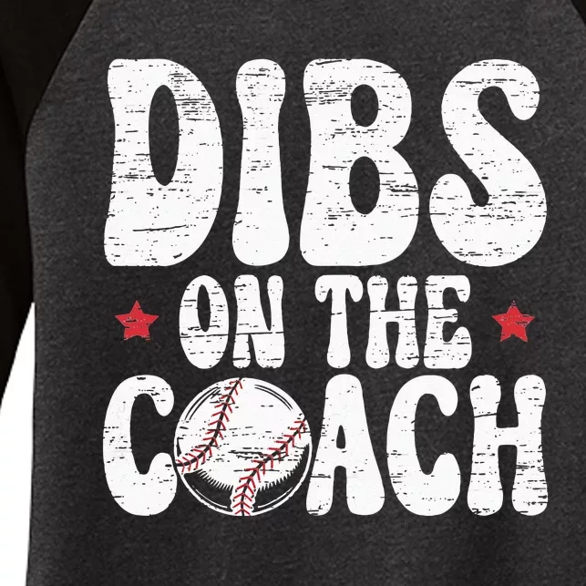 Dibs On The Coach Design For Baseball Coach Girlfriend Women's Tri-Blend 3/4-Sleeve Raglan Shirt