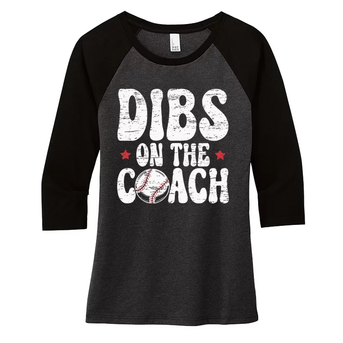 Dibs On The Coach Design For Baseball Coach Girlfriend Women's Tri-Blend 3/4-Sleeve Raglan Shirt