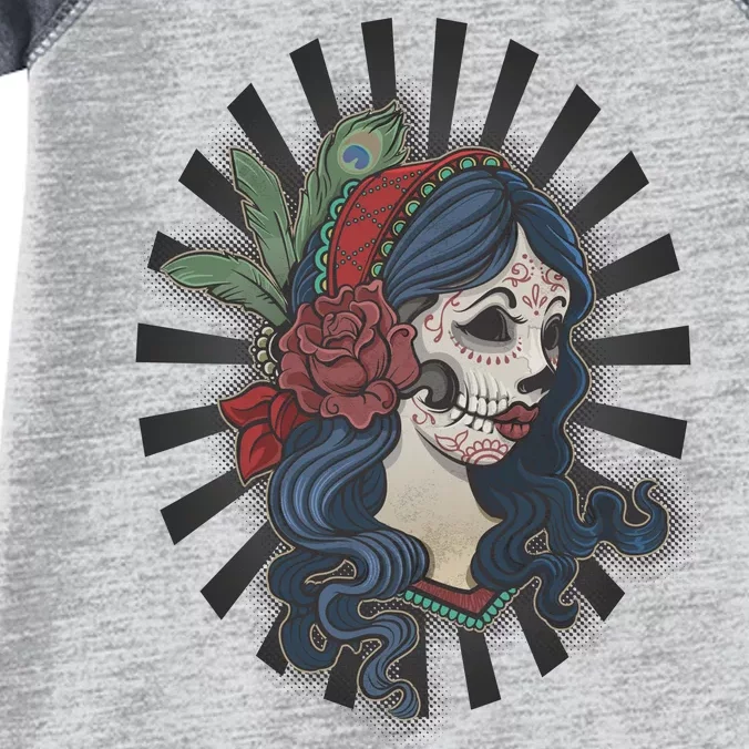 Day Of The Dead Girl With Flower Graphic Infant Baby Jersey Bodysuit