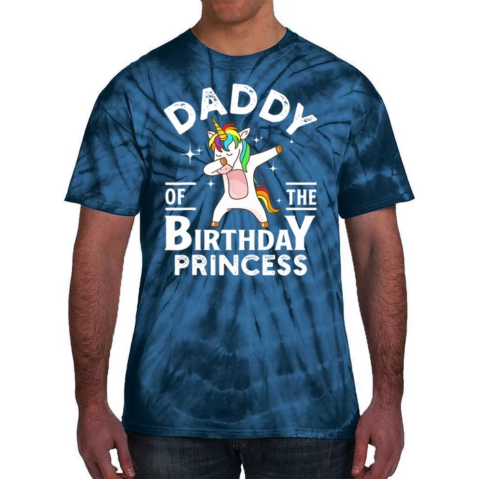 Daddy Of The Birthday Princess Unicorn Girl Tie-Dye T-Shirt