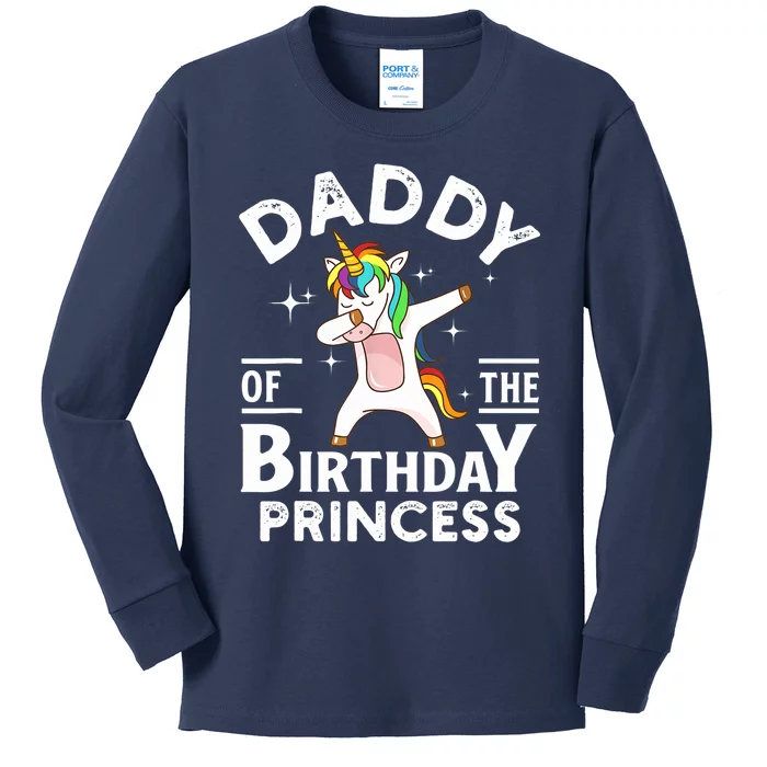 Daddy Of The Birthday Princess Unicorn Girl Kids Long Sleeve Shirt