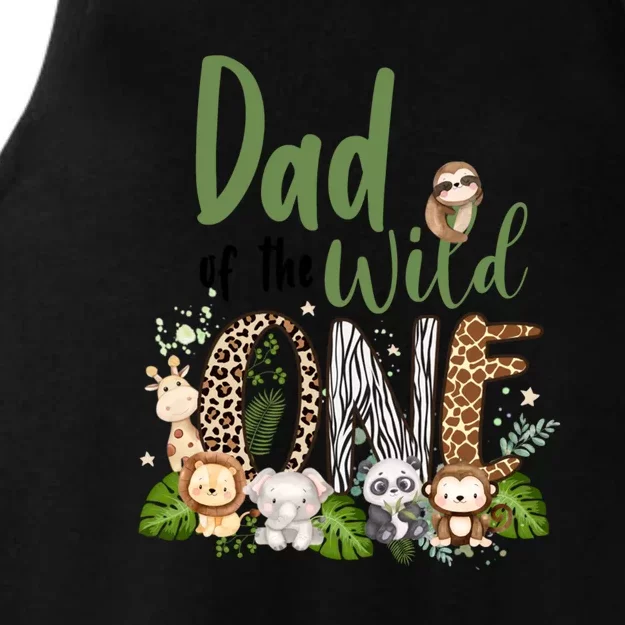 Dad Of The Wild One Zoo Birthday Safari Jungle Animal Ladies Tri-Blend Wicking Tank