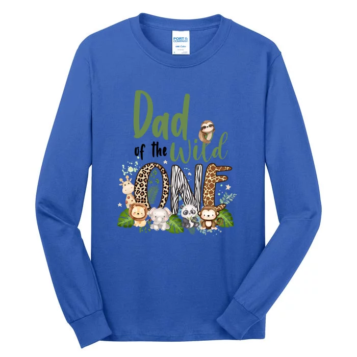 Dad Of The Wild One Zoo Birthday Safari Jungle Animal Tall Long Sleeve T-Shirt