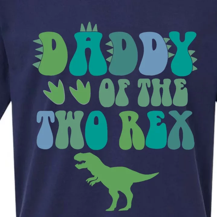 Daddy Of The Two Rex Birthday Boy Trex Dinosaur Dad Papa Sueded Cloud Jersey T-Shirt