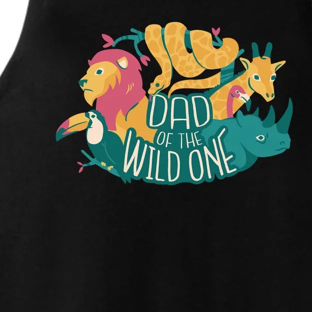 Dad Of The Wild One Birthday Ladies Tri-Blend Wicking Tank