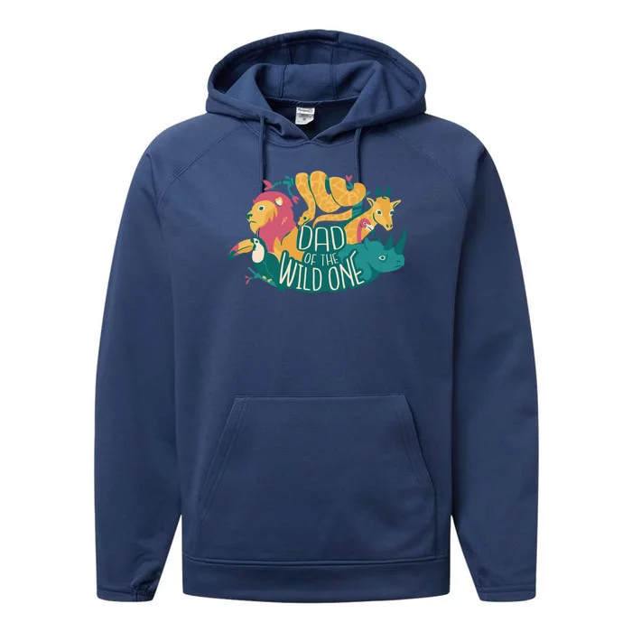 Dad Of The Wild One Birthday Performance Fleece Hoodie