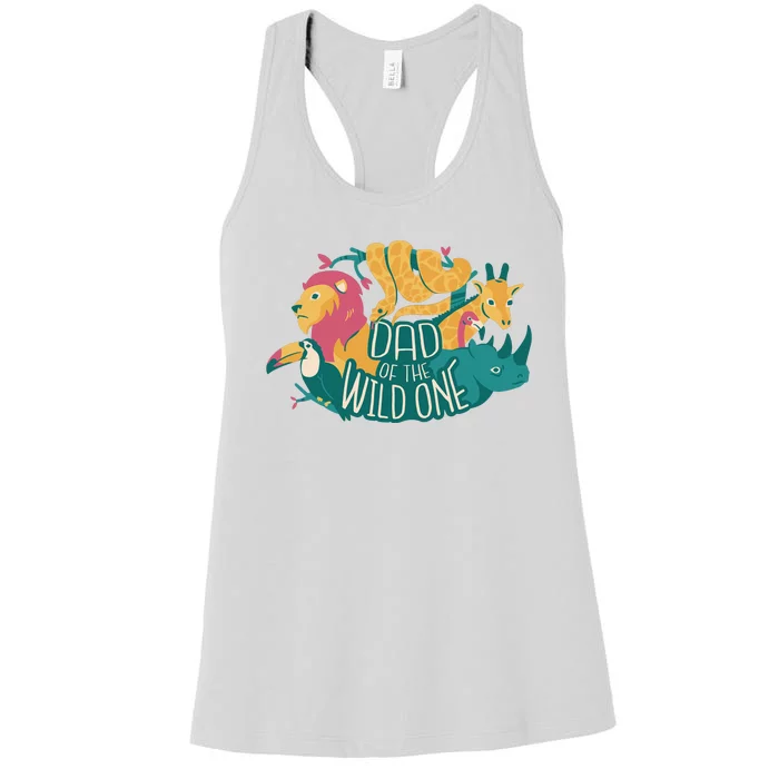 Dad Of The Wild One Birthday Women's Racerback Tank