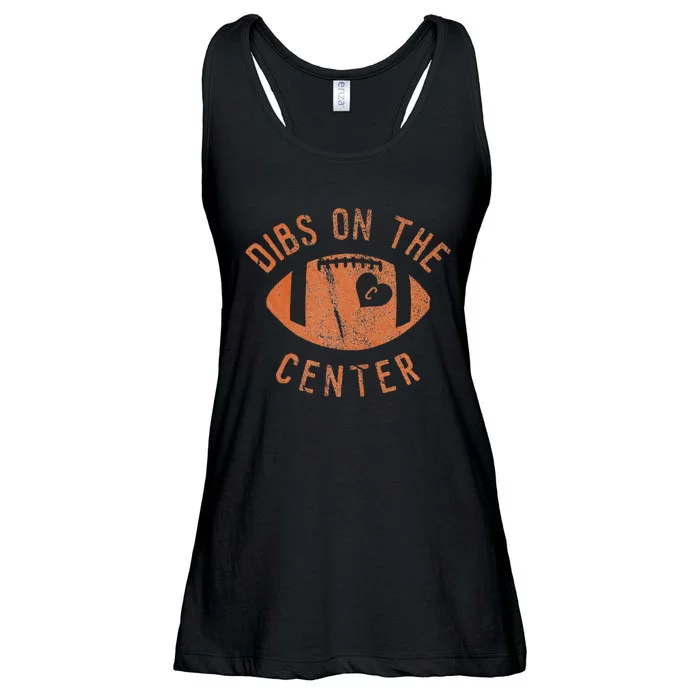 Dibs On The Center Funny Football Wife Girlfriend Love Ladies Essential Flowy Tank