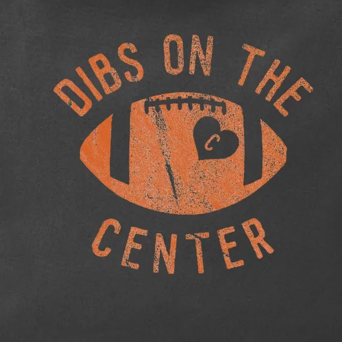 Dibs On The Center Funny Football Wife Girlfriend Love Zip Tote Bag