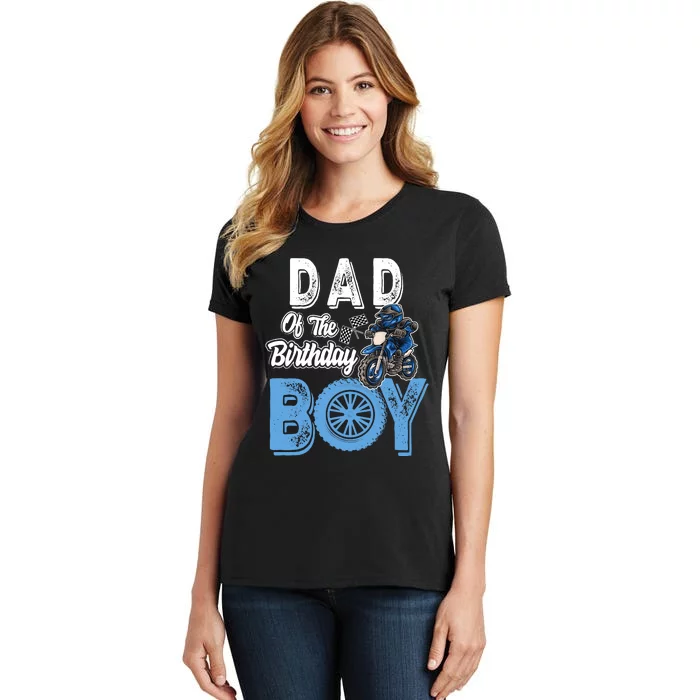 Dad Of The Birthday Boy Dirt Bike Bday Motocross Party Women's T-Shirt