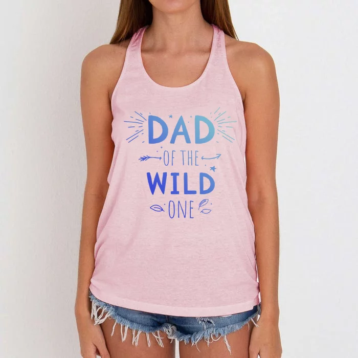 Dad Of The Wild One From Daughter Son Gift Women's Knotted Racerback Tank