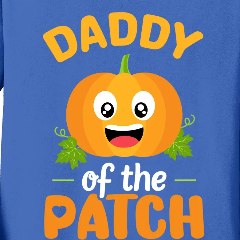 Daddy Of The Patch Pumpkin Dad Halloween Family Matching Gift Kids Long Sleeve Shirt