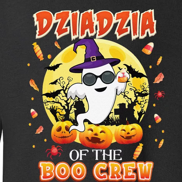 Dziadzia Of The Boo Crew Halloween Cute Ghost Pumpkin Scary Toddler Sweatshirt