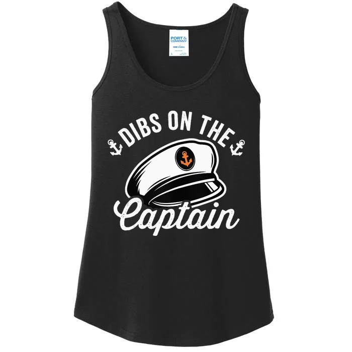 Dibs on The Captain Funny Captain Wife Ladies Essential Tank