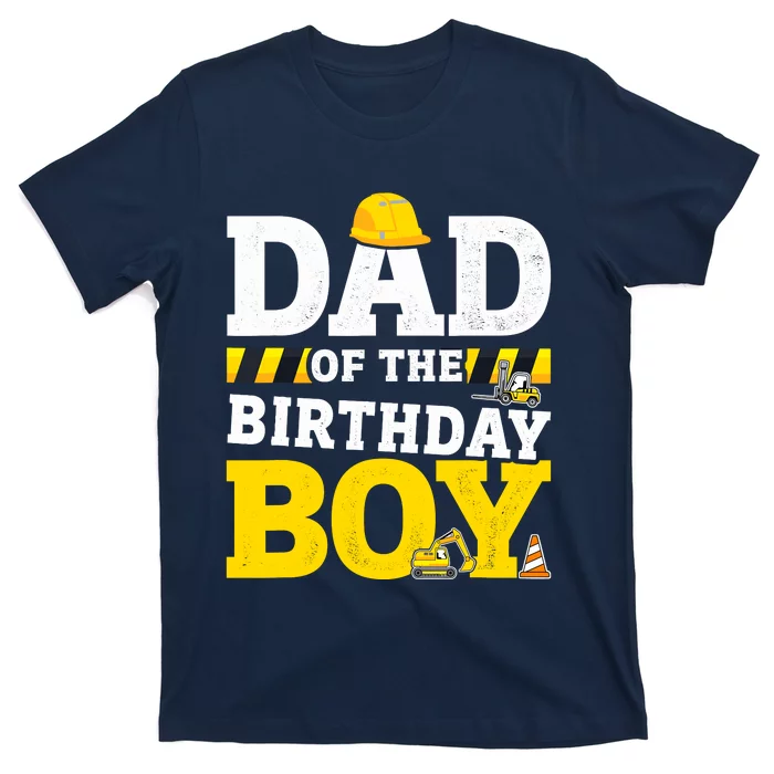 Dad Of The Birthday Boy Matching Family Construction Party T-Shirt