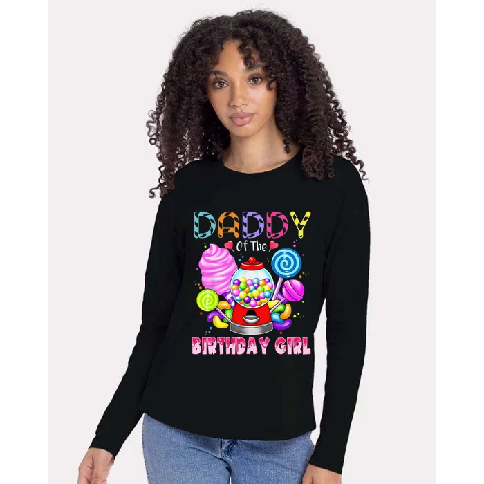 Daddy Of The Birthday Candyland Candy Birthday Party Womens Cotton Relaxed Long Sleeve T-Shirt