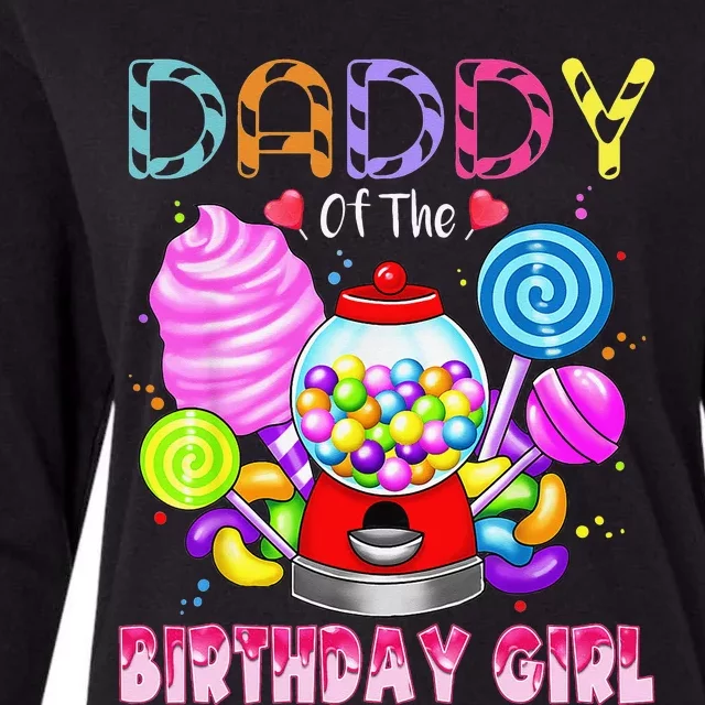 Daddy Of The Birthday Candyland Candy Birthday Party Womens Cotton Relaxed Long Sleeve T-Shirt