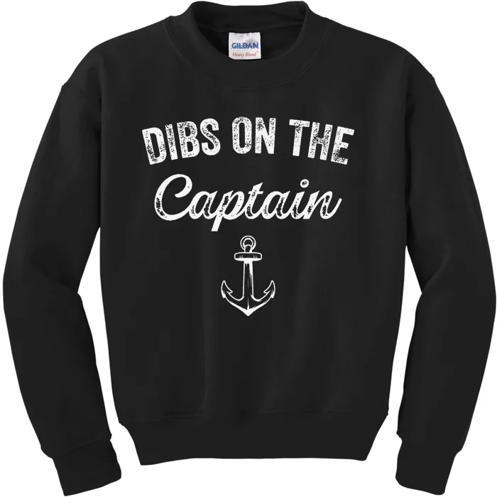 Dibs On The Captain Funny Captain Wife Quote Kids Sweatshirt