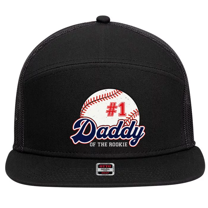 Daddy of the Rookie Tee Rookie of the Year Baseball Papa 7 Panel Mesh Trucker Snapback Hat