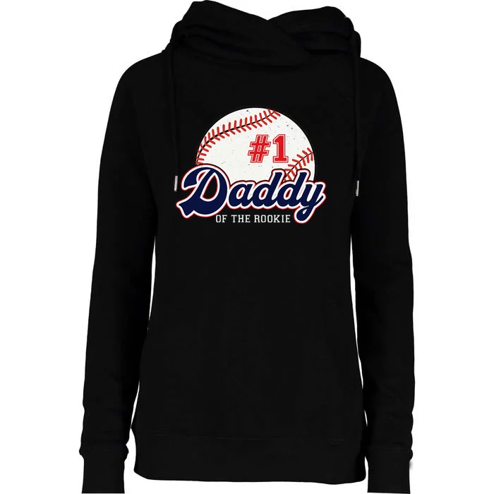 Daddy of the Rookie Tee Rookie of the Year Baseball Papa Womens Funnel Neck Pullover Hood