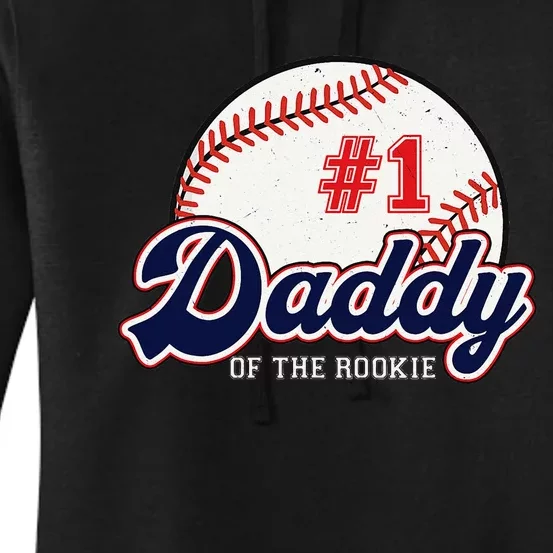 Daddy of the Rookie Tee Rookie of the Year Baseball Papa Women's Pullover Hoodie