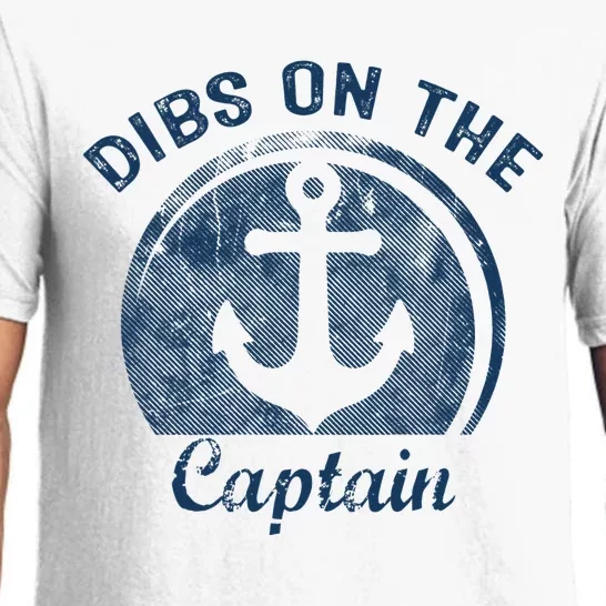 Dibs On The Captain Funny Boating Captain Wife Pajama Set