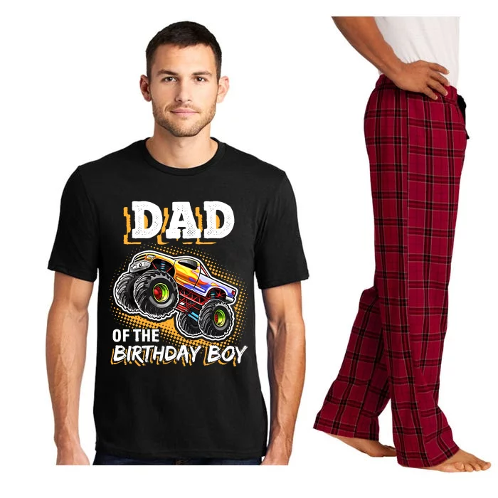 Dad Of The Birthday Boy Monster Truck Birthday Novelty Gift Pajama Set