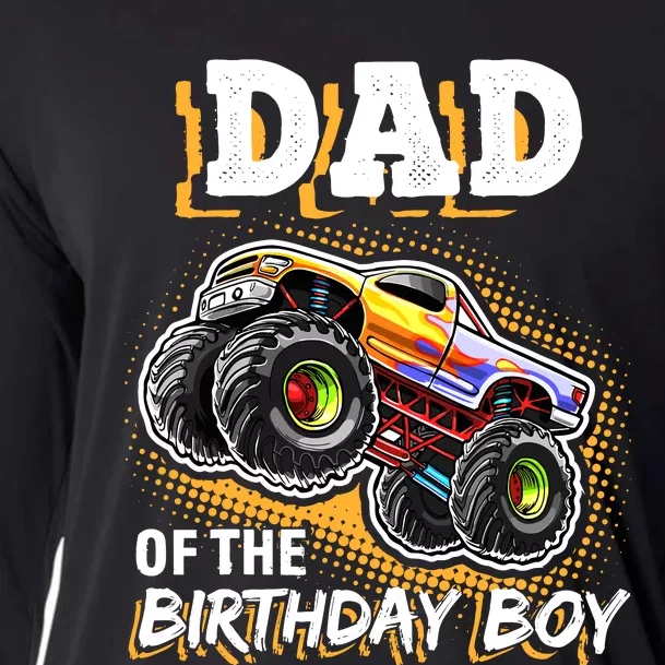 Dad Of The Birthday Boy Monster Truck Birthday Novelty Gift Cooling Performance Long Sleeve Crew