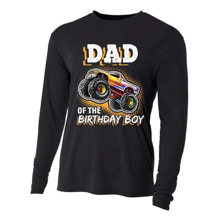 Dad Of The Birthday Boy Monster Truck Birthday Novelty Gift Cooling Performance Long Sleeve Crew