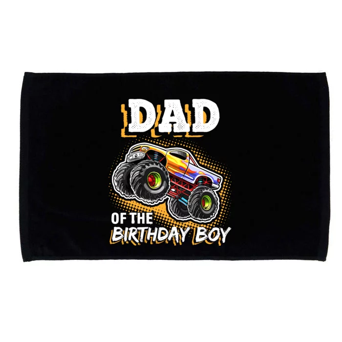 Dad Of The Birthday Boy Monster Truck Birthday Novelty Gift Microfiber Hand Towel