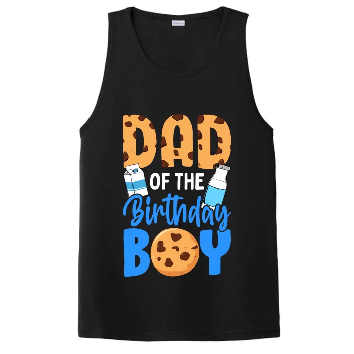 Dad Of The Birthday Boy Milk And Cookies 1st Birthday Performance Tank