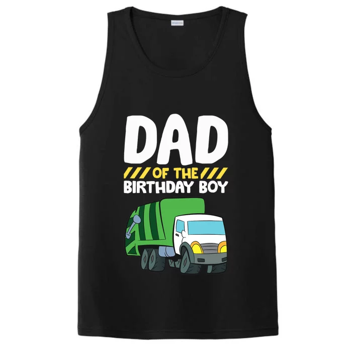 Dad Of The Birthday Boy Garbage Truck Birthday Party Performance Tank