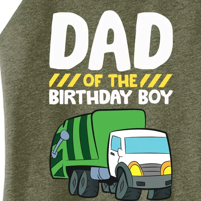 Dad Of The Birthday Boy Garbage Truck Birthday Party Women’s Perfect Tri Rocker Tank