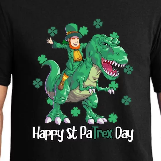 Dino St Patricks Day Shirt Kids Toddler Boys Leprechaun Pajama Set